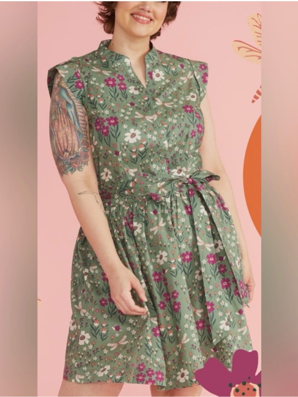 ModCloth X Princess Highway Cotton Spring Floral Shirt Dress